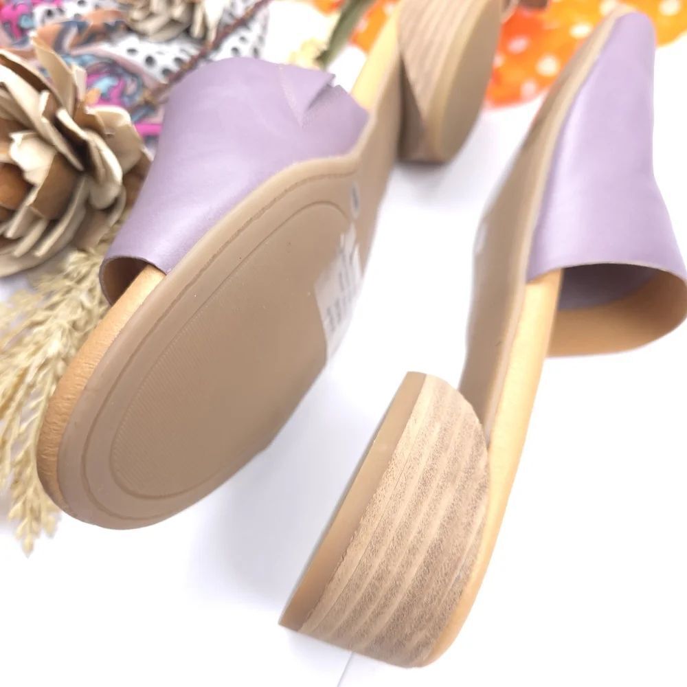 New Lucky Brand Women's Purple Leather Slide Sandals Sz 9m - Picture 7 of 10